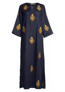 Tory Burch Embroidered Cotton Voile Caftan
