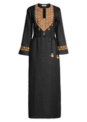Tory Burch Embroidered Linen Caftan