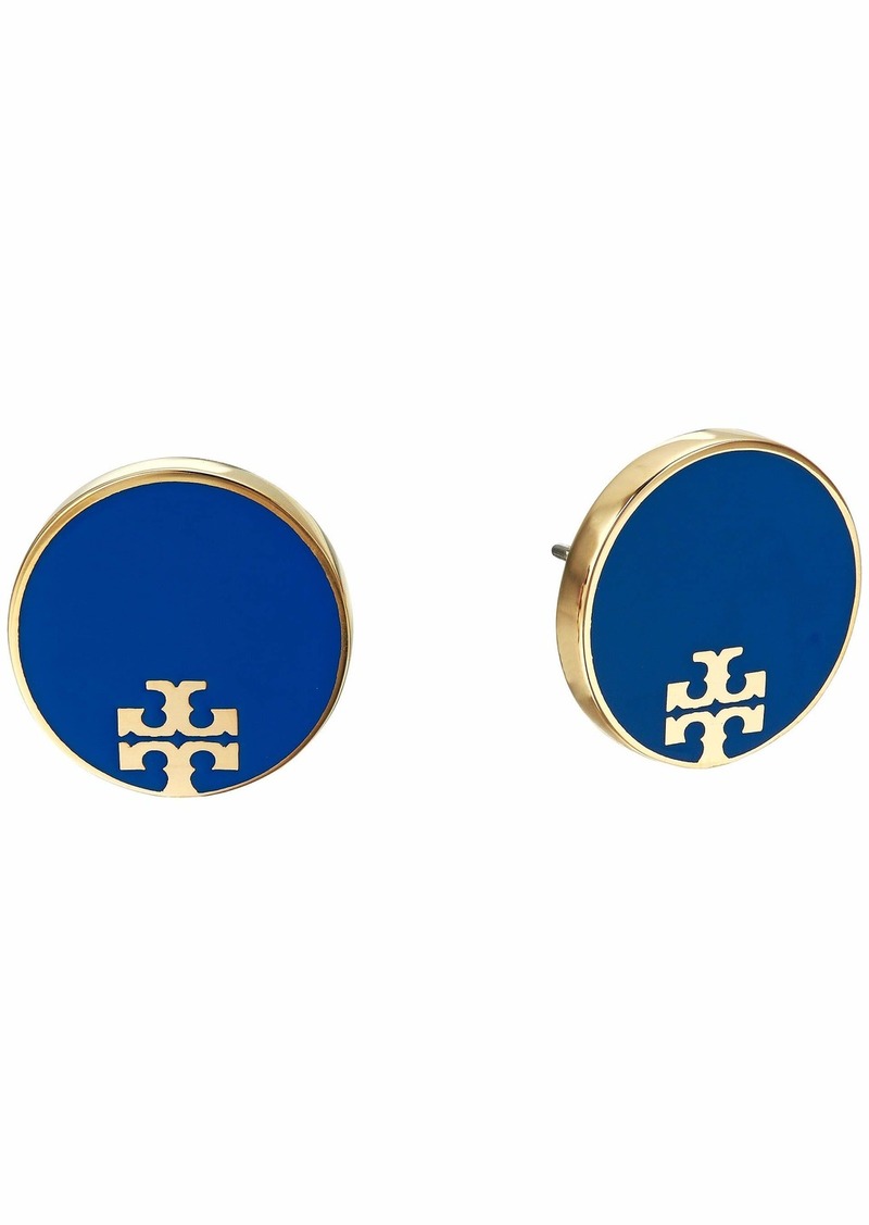 tory burch kira enamel circle stud earrings