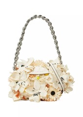 Tory Burch Fleming Mini Floral Canvas Crescent Bag