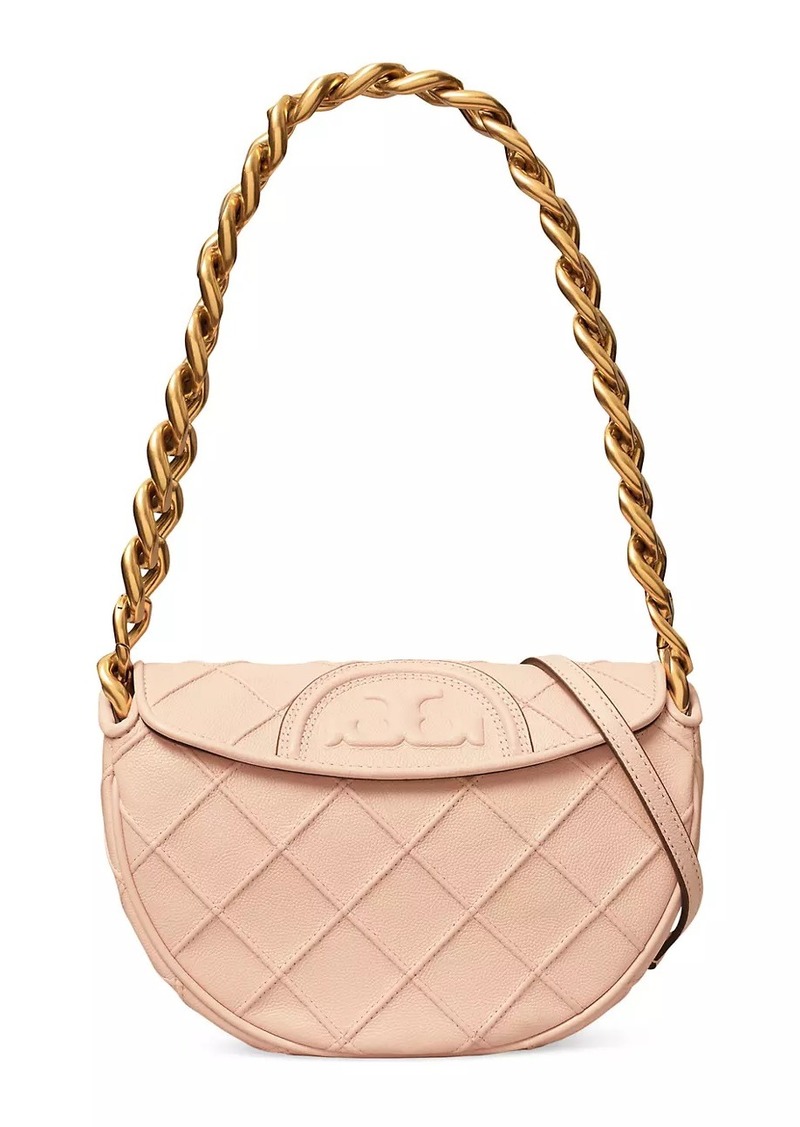 Tory Burch Fleming Soft Caviar Mini Crescent Bag