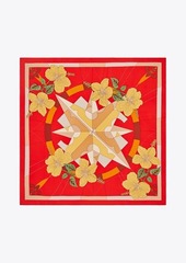 Tory Burch Floral Compass Silk Square Scarf 