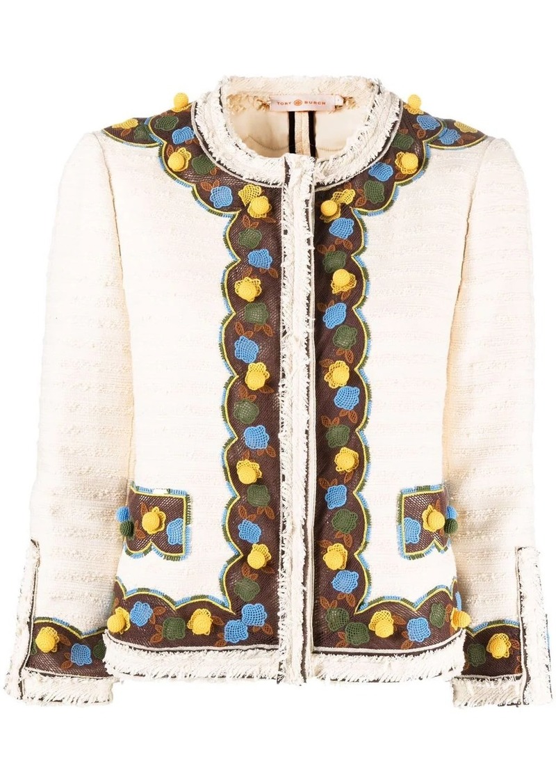 tory burch floral coat