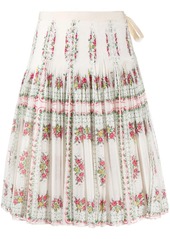 Tory Burch floral pleated skirt