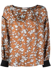 Tory Burch floral-print long-sleeved silk blouse