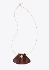 Tory Burch Fluted Leather Pendant Necklace