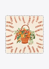 Tory Burch Fruit Basket Cotton Square Scarf with Trim