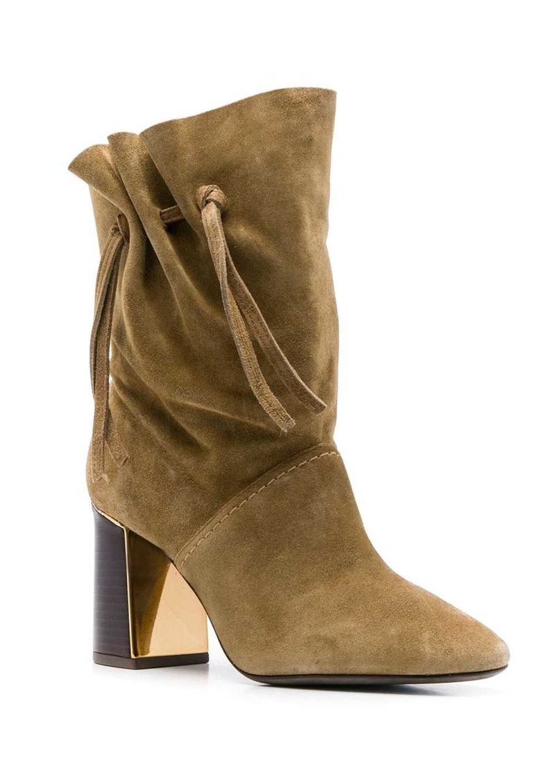 Tory Burch gathered block heel boots | Shoes
