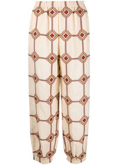 Tory Burch geometric embroidery tapered trousers