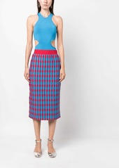 Tory Burch geometric-pattern high-waist skirt