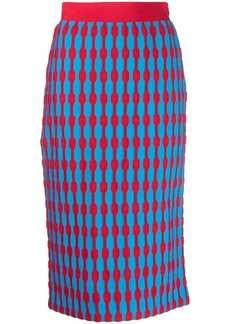 Tory Burch geometric-pattern high-waist skirt