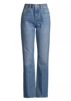 Tory Burch High-Rise Slim Straight Jeans