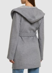 Tory Burch Hooded Wool Wrap Coat