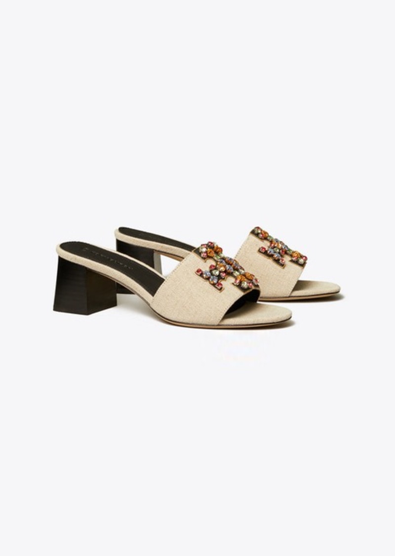 Ines Embellished Mid Heel Slide Tory Burch