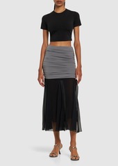 Tory Burch Jersey Chiffon Silk Long Skirt