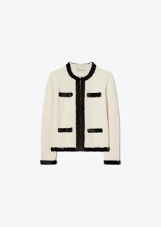 Tory Burch Kendra Wool and Sequin Jacket