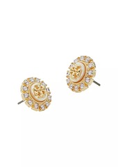 Tory Burch Kira 18K Gold-Plated & Glass Crystal Stud Earrings