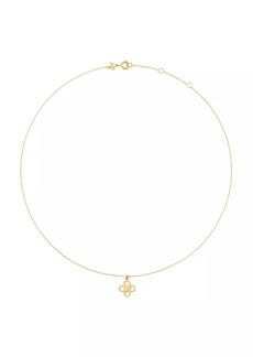 Tory Burch Kira 18K-Gold-Plated Clover Pendant Necklace