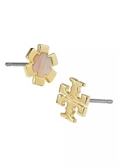 Tory Burch Kira 18K-Gold-Plated, Mother-Of-Pearl & Glass Pearl 5-Piece Clover Stud Earring Set