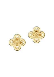 Tory Burch Kira 18K Yellow Gold Clover Stud Earrings