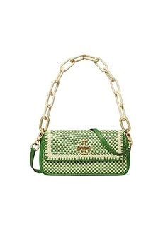 Tory Burch Kira Chevron Woven Small Flap Shoulder Bag