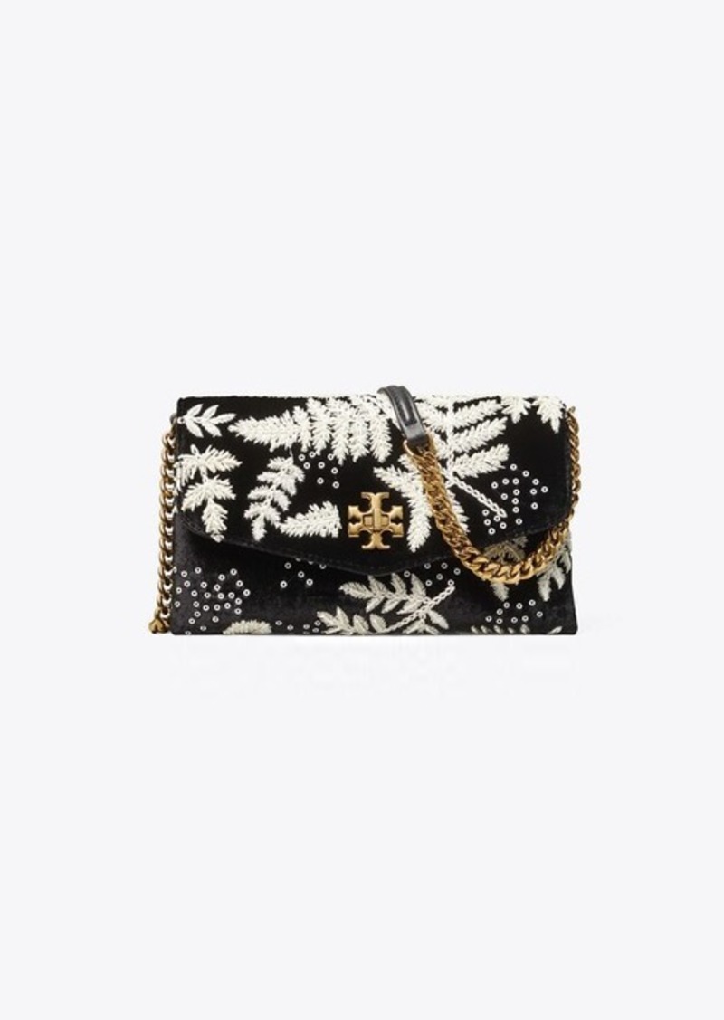 Kira embroidered 2025 velvet chain wallet