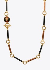 Tory Burch Kira Leather Long Necklace
