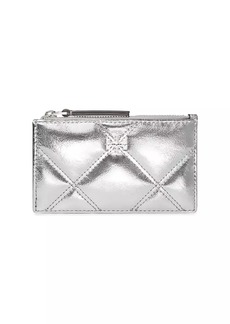 Tory Burch Kira Metallic Diamond Quilted Card Case