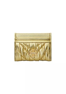 Tory Burch Kira Metallic Leather Ruched Card Case