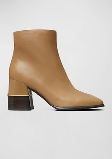 Tory Burch Leather Block-Heel Ankle Boots