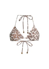 Tory Burch Leopard-Print Triangle Bikini Top