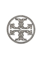 Tory Burch crystal-embellished logo brooche