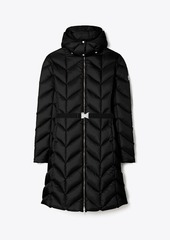 Tory Burch Long Quilted Down Coat