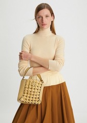 Tory Burch McGraw Woven Embossed Small Bucket Bag 