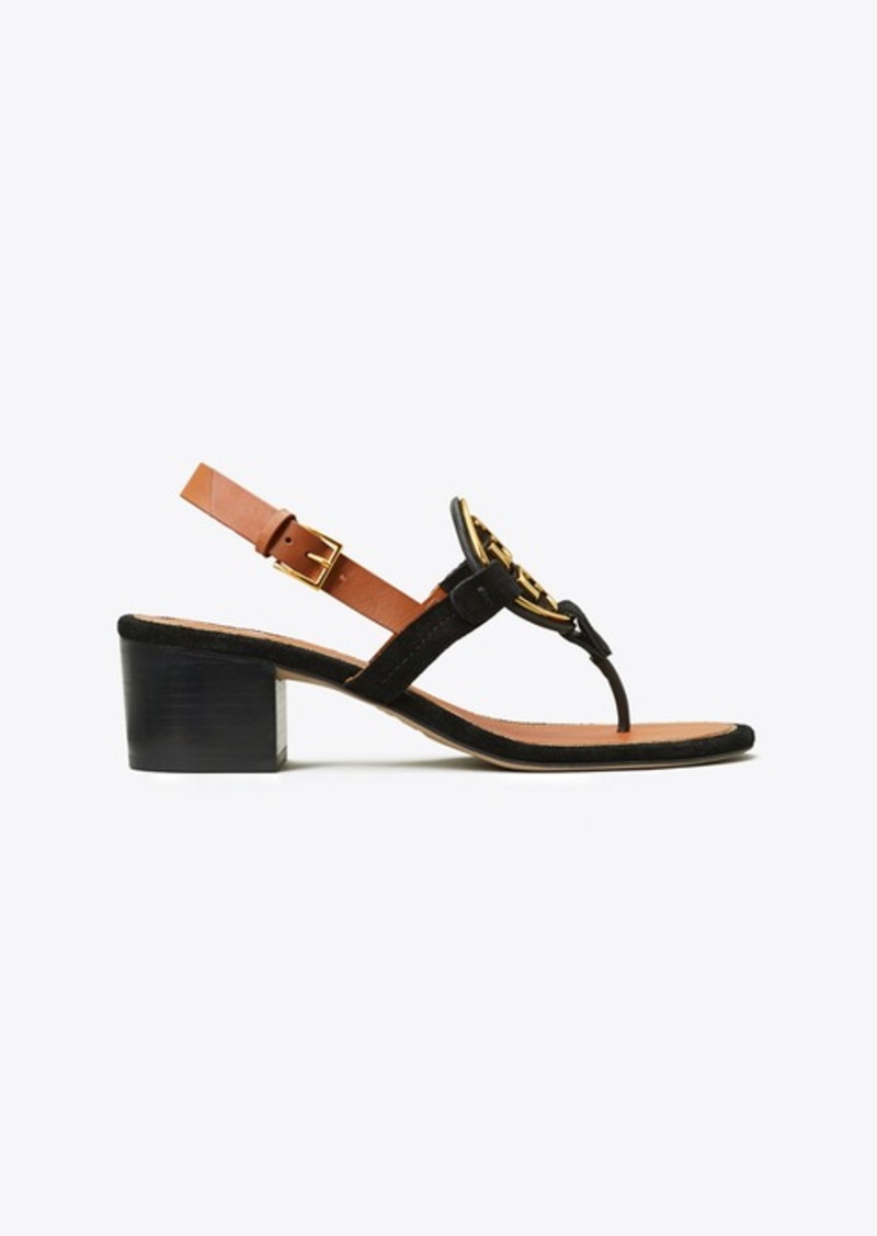 tory burch miller metal logo sandal suede