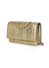 Tory Burch Metallic Square Leather Chain Wallet