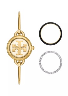 Tory Burch Miller Goldtone Interchangeable Bezel Bangle Watch