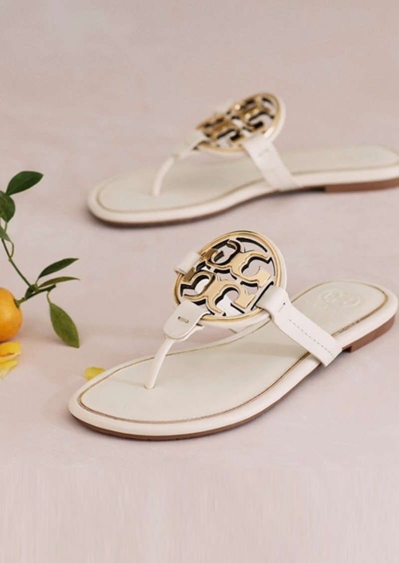 Tory Burch Miller Metal Logo Sandal Leather Shoes