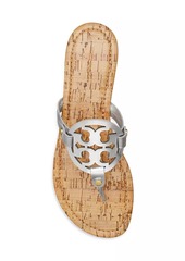 Tory Burch Miller Metallic Leather Flip Flop Sandals