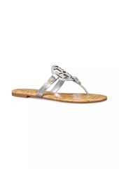 Tory Burch Miller Metallic Leather Flip Flop Sandals