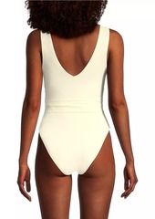 Tory Burch Miller Plunge One-Piece Swimsuit