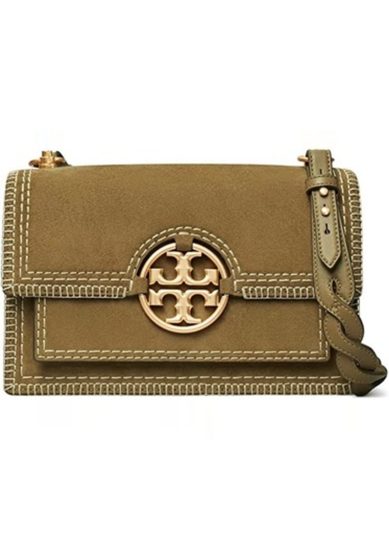 Tory Burch Miller Suede Stitched Flap Shoulder Bag