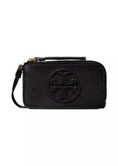 Tory Burch Miller Top-Zip Leather Card Case