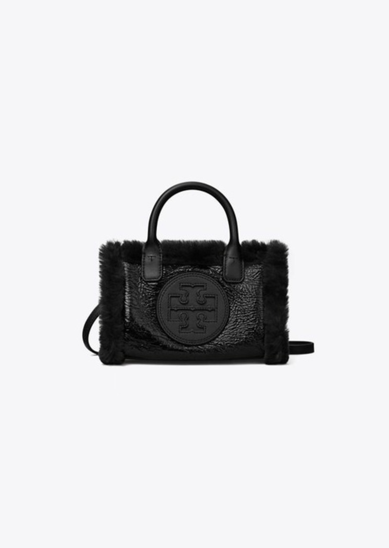 Tory Burch Fleming Small Patent Shearling Convertible Shoulder Bag