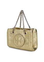 Tory Burch Mini Fleming Soft Metallic Leather Bag