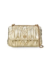 Tory Burch Mini Kira Metallic Ruched Leather Bag