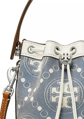 Tory Burch Mini T Monogram Denim Bucket Bag