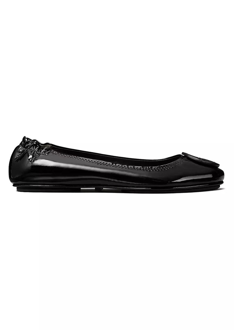 Tory Burch Minnie Patent-Leather Travel Ballet Flats