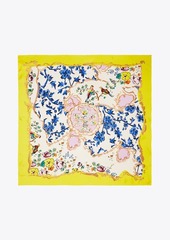 Tory Burch Mixed-Floral Silk Square Scarf
