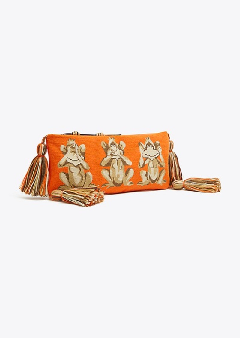 Tory Burch MONKEY SEE NEEDLEPOINT POUCH | Handbags